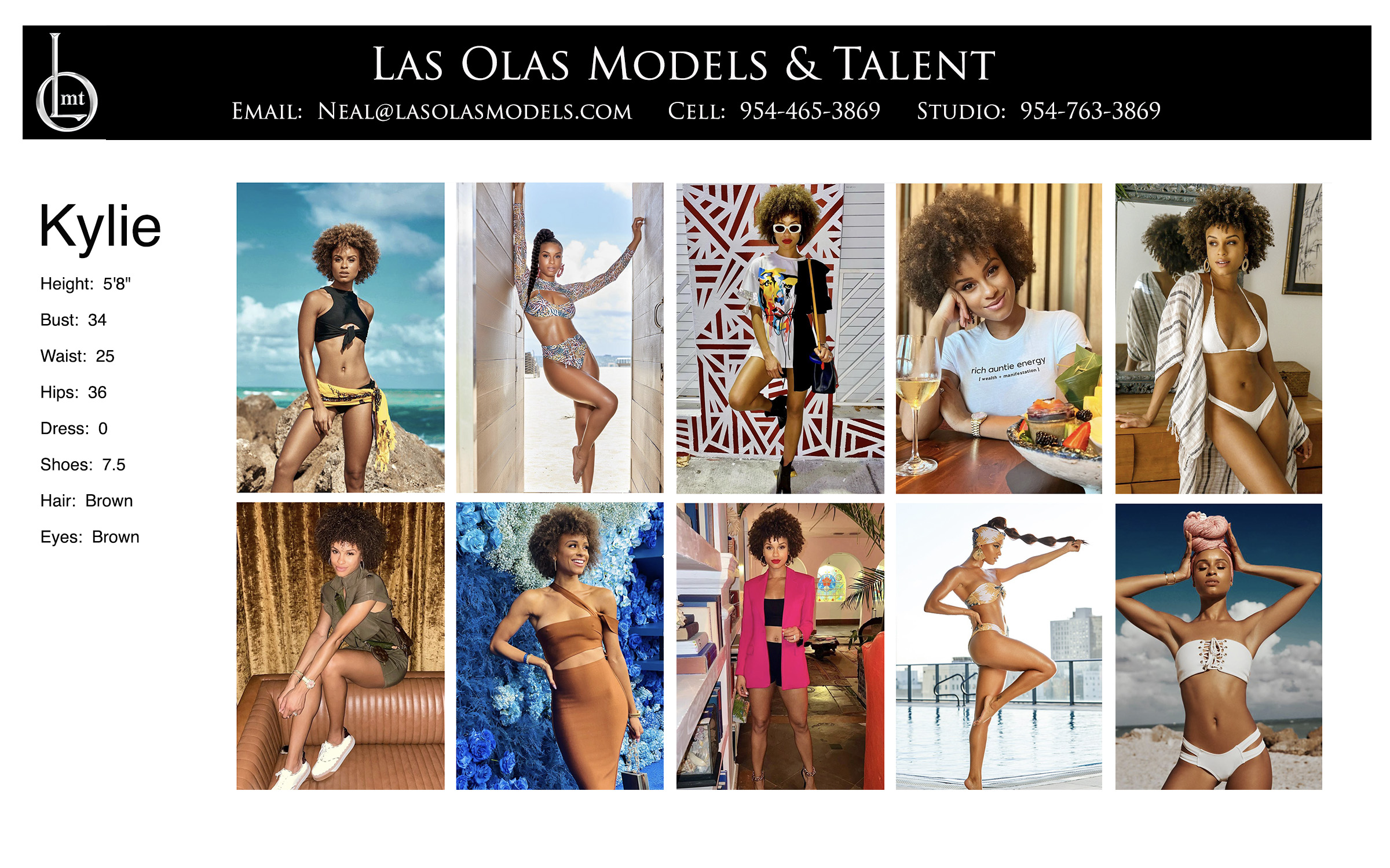 Models Fort Lauderdale Miami South Florida - Print Video Commercial Catalog - Las Olas Models & Talent - Kylie Comp
